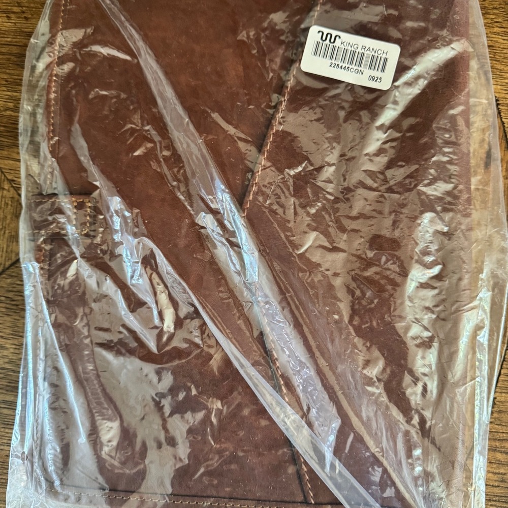 King Ranch Leather Notepad Portfolio Cognac Brown Running W 225445CGN NWT - Picture 6 of 8